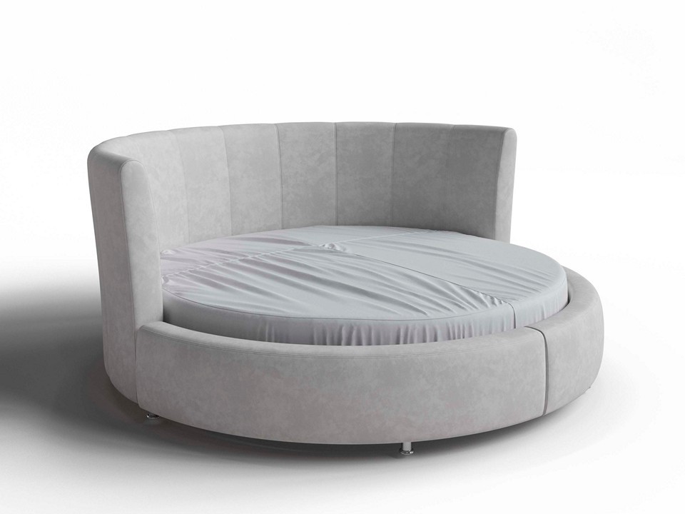 Мягкая Кровать Орматек Luna Ткань Микровелюр Laska 05 Утренний туман 230x230 188380₽